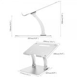 desire2 Laptopstativ Dual Pivot Riser Justerbar Aluminium