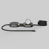 Zens USB C-C Pro 3 Ladekabel med Qi2 3-i-1 15W 1.5m Sort