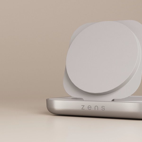 Zens Trådløs Oplader Magnetic Nightstand Charger Qi2 15W Hvid