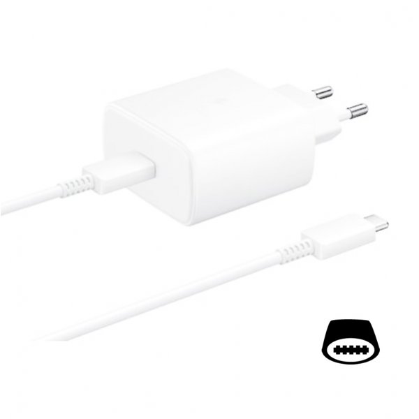 Samsung Original Vægoplader 45W med USB-C til USB-C-kabel Hvid