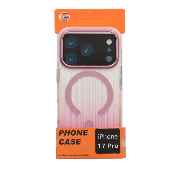 iPhone 17 Pro Cover Bølget MagSafe Pink