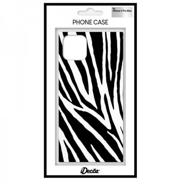 iDecoz iPhone 11 Pro Max Cover Square Case Zebra