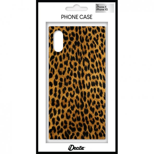 iDecoz iPhone X/Xs Cover Square Case Leopard