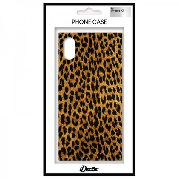 iDecoz iPhone Xr Cover Square Case Leopard