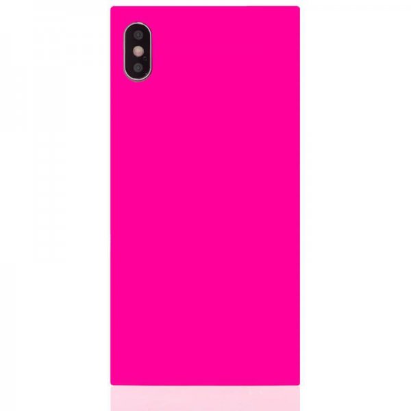 iDecoz iPhone Xs Max Cover Square Case Neon Pink