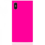 iDecoz iPhone X/Xs Cover Square Case Neon Pink