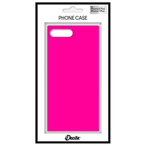 iDecoz iPhone 7 Plus/iPhone 8 Plus Cover Square Case Neon Rosa