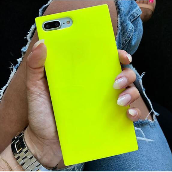 iDecoz iPhone 11 Pro Cover Square Case Neon Gul