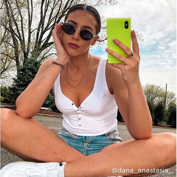 iDecoz iPhone 11 Pro Cover Square Case Neon Gul