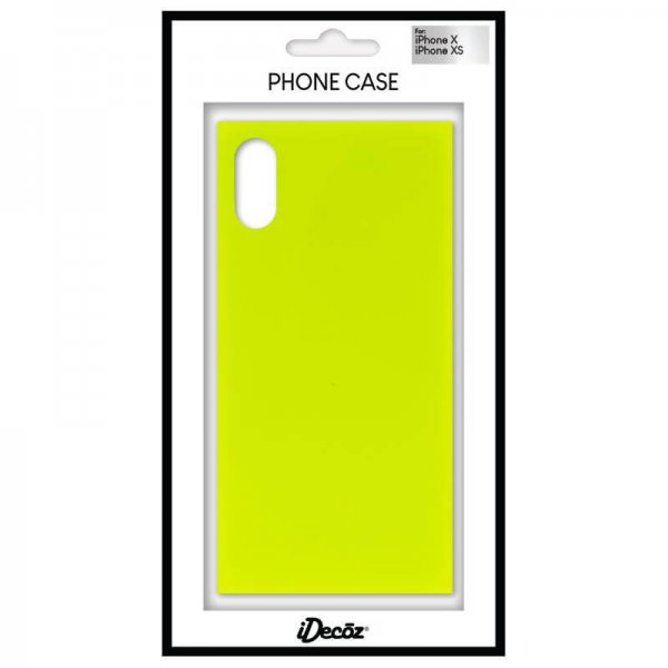 iDecoz iPhone X/Xs Cover Square Case Neon Gul