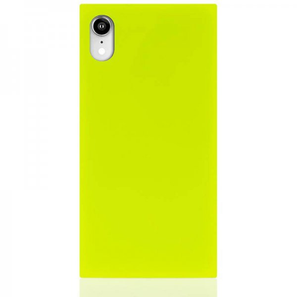 iDecoz iPhone Xr Cover Square Case Neon Gul