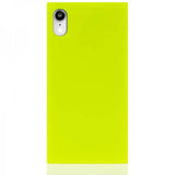iDecoz iPhone Xr Cover Square Case Neon Gul