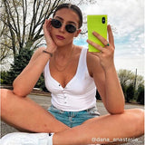 iDecoz iPhone Xr Cover Square Case Neon Gul