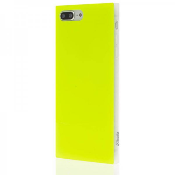 iDecoz iPhone 7 Plus/iPhone 8 Plus Cover Firkantet Neon Gul