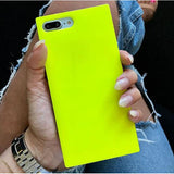 iDecoz iPhone 7 Plus/iPhone 8 Plus Cover Firkantet Neon Gul