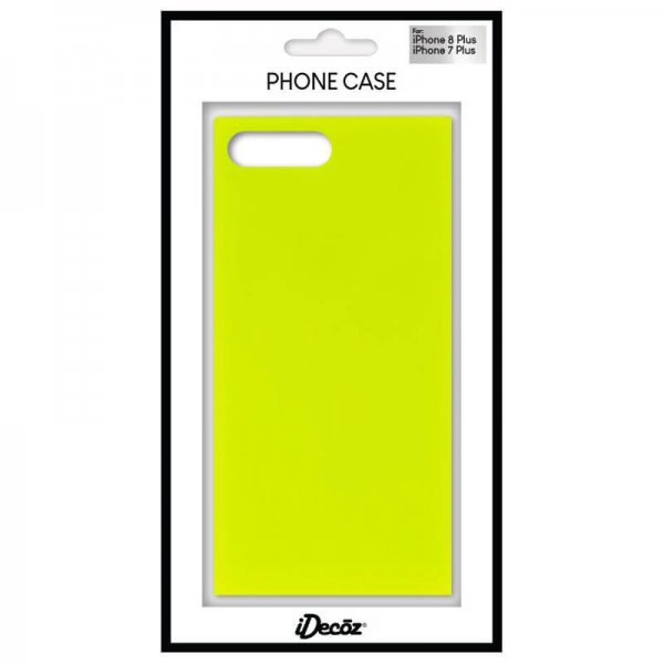 iDecoz iPhone 7 Plus/iPhone 8 Plus Cover Firkantet Neon Gul
