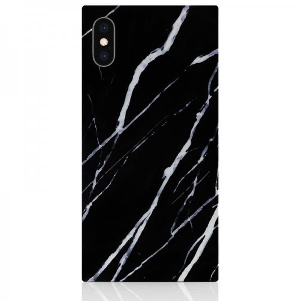 iDecoz iPhone X/Xs Cover Square Case Marmor Sort