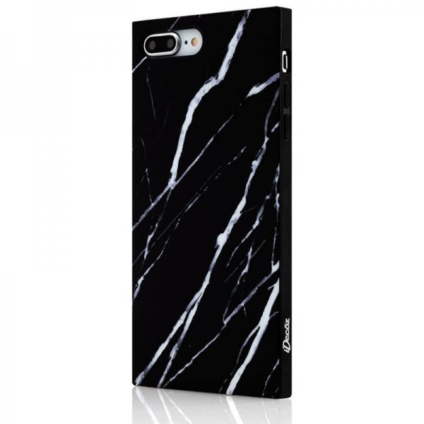 iDecoz iPhone 7 Plus/iPhone 8 Plus Cover Square Case Marmor Sort