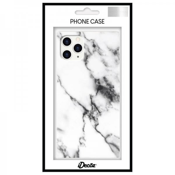 iDecoz iPhone 11 Pro Max Square Cover Marmor Hvid