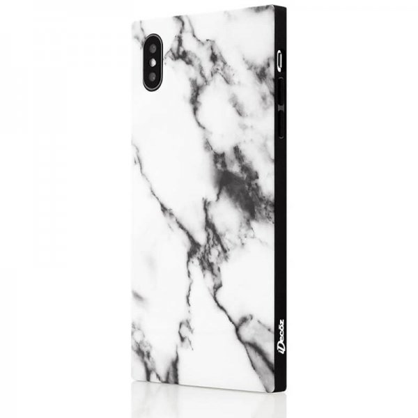 iDecoz iPhone Xs Max Cover Square Case Marmor Hvid