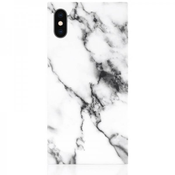 iDecoz iPhone X/Xs Cover Square Case Marble Hvid