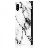 iDecoz iPhone X/Xs Cover Square Case Marble Hvid