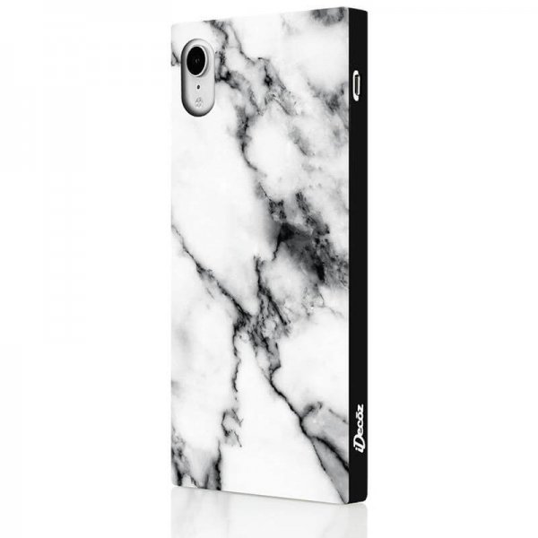 iDecoz iPhone Xr Cover Square Case Marble Hvid