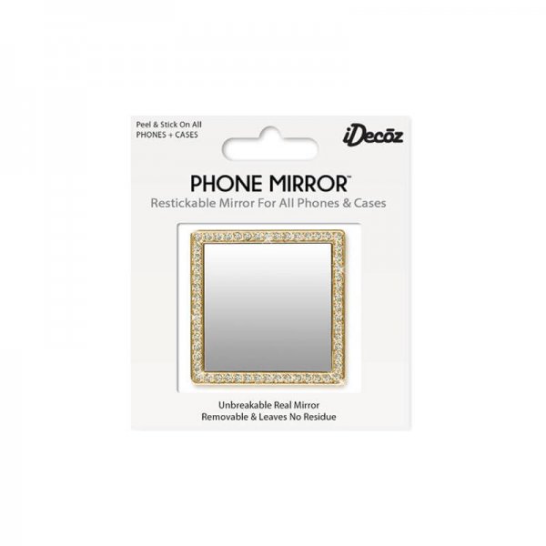 iDecoz Mobilspejl Phone Mirror Gold Crystals