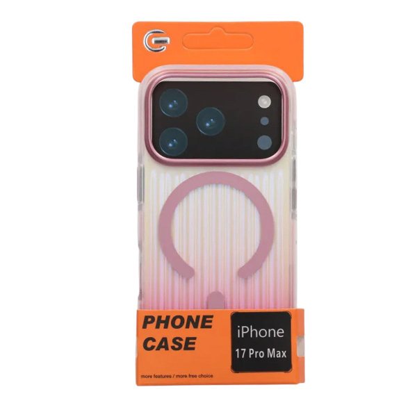 iPhone 17 Pro Max Cover Bølget MagSafe Pink