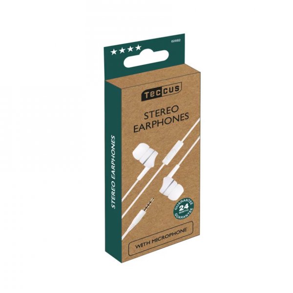 Vivanco Kablede Høretelefoner Stereo Earphones 3.5mm Hvid