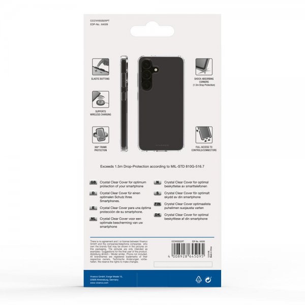 Vivanco Samsung Galaxy S25 Plus Cover Krystalklar Gennemsigtig