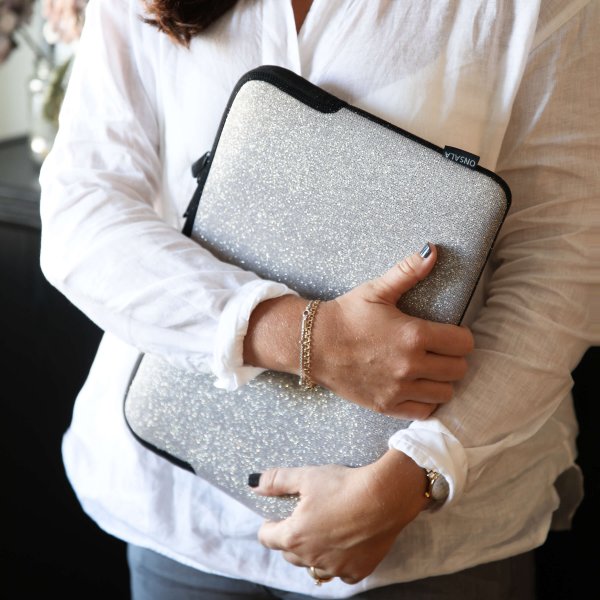 Onsala Sleeve Laptopcover Glitter 14" Sølv