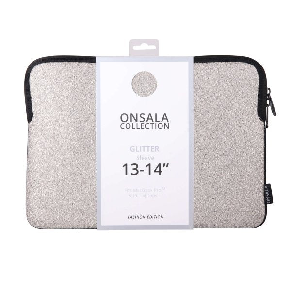 Onsala Sleeve Laptopcover Glitter 14" Sølv