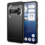 Nothing Phone (3a) Cover Børstet Kulfibertekstur Sort