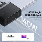 Baseus GaN5 Pro Hurtigoplader 2xUSB-C & 1xUSB-A 160W