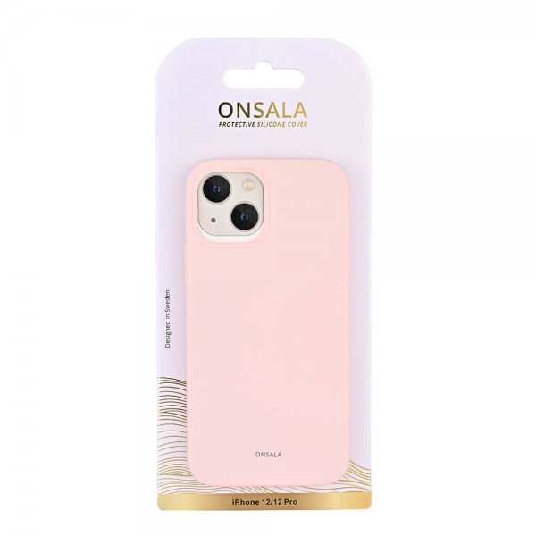 Onsala iPhone 12/iPhone 12 Pro Cover Silikone Chalk Pink