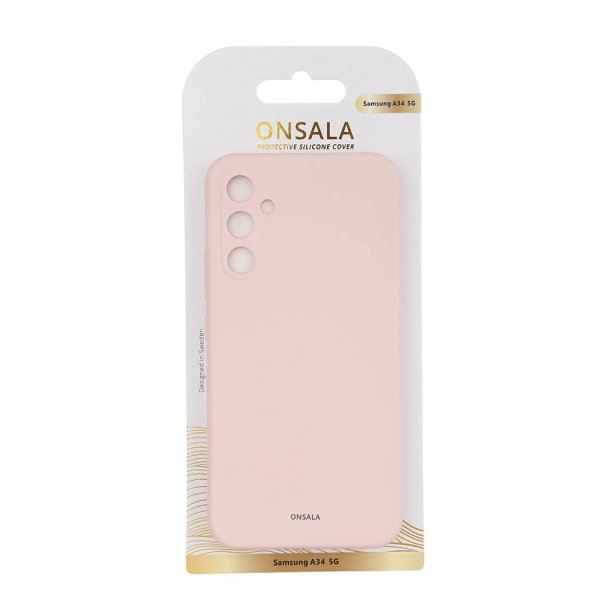 Onsala Samsung Galaxy A34 5G Cover Silikone Kridt Pink