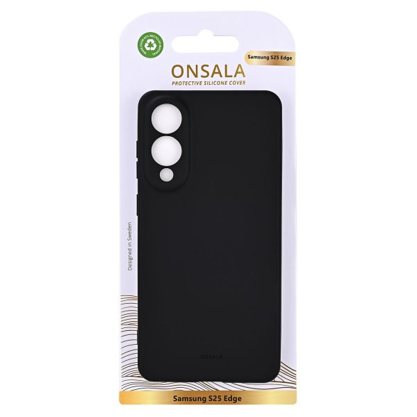 Onsala Samsung Galaxy S25 Edge Cover Silikonefølelse Sort
