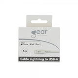 Gear Ladekabel Lightning til USB-A 1m MFI Hvid