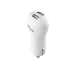 Gear Biloplader 2xUSB 2.4A Micro-USB Kabel 1m Hvid