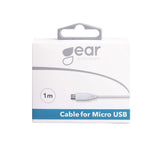 Gear Ladekabel Micro-USB til USB-A 1m Hvid