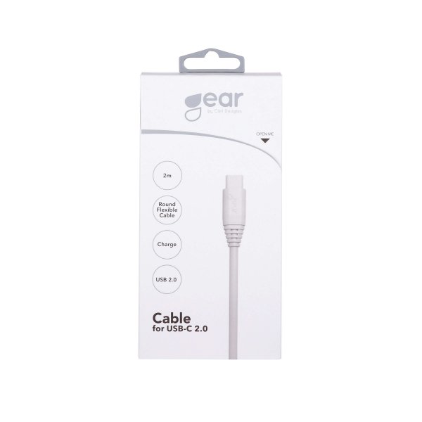 Gear Ladekabel USB-A til USB-C 2m Hvid