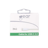 Gear Ladekabel USB-A til USB-C 0.3m Hvid