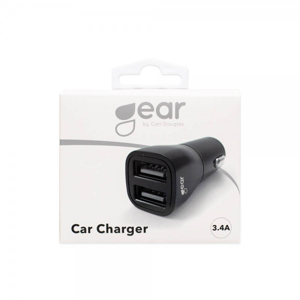 Gear Billader 2xUSB-A 3.4A Sort