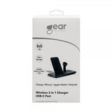 Gear Trådløs Triple QI Oplader Mobil/Watch/Airpods 20W Sort