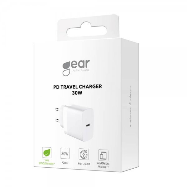 Gear Oplader PD/PPS Rejseoplader 30W Hvid