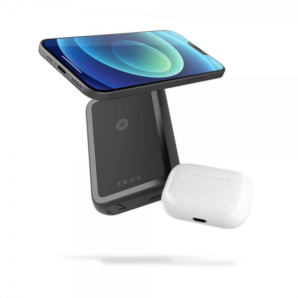 Zens Magnetic dobbelt Powerbank med stativ