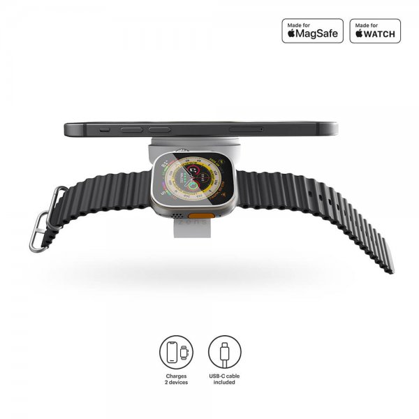 Zens 2-i-1 MagSafe + Watch rejseoplader