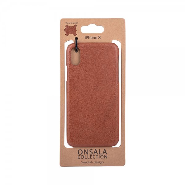 Onsala iPhone X/Xs Cover Ægte Læder Brun