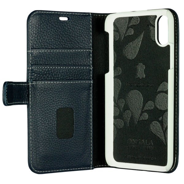 Onsala iPhone X/Xs Cover Ægte Læder Blå